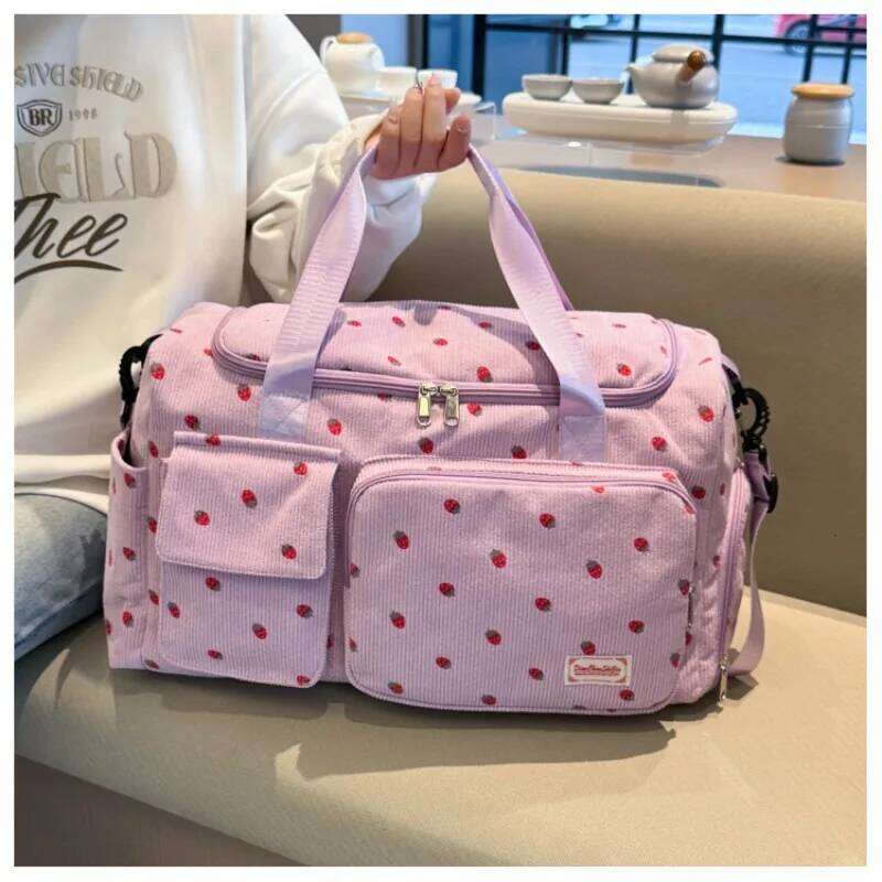 Multifunctional Sports Gym Canual Travel Corduroy Large-capacity Luggage Bag Women Portable Messenger Yoga Bags Y260225