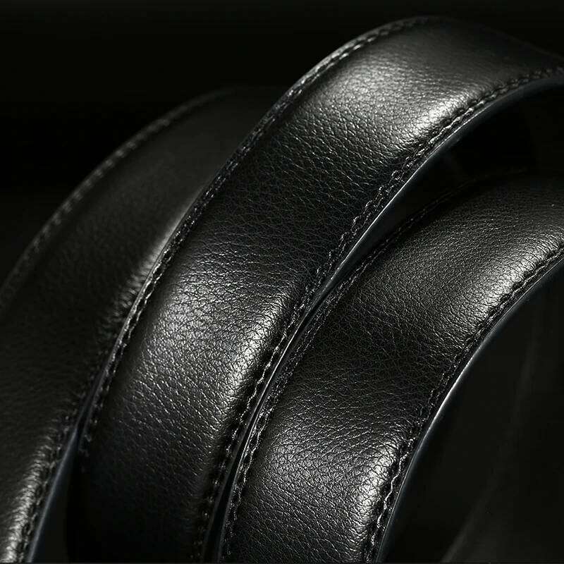 2023 New cow genuine leather men's belt cowhide strap male automatic for men black buckle belts Y260225