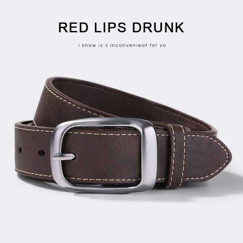 Simple MEN'S Metal Pin Buckle PU Leather Jean Casual High Quality Belt for Men Pants Y260225