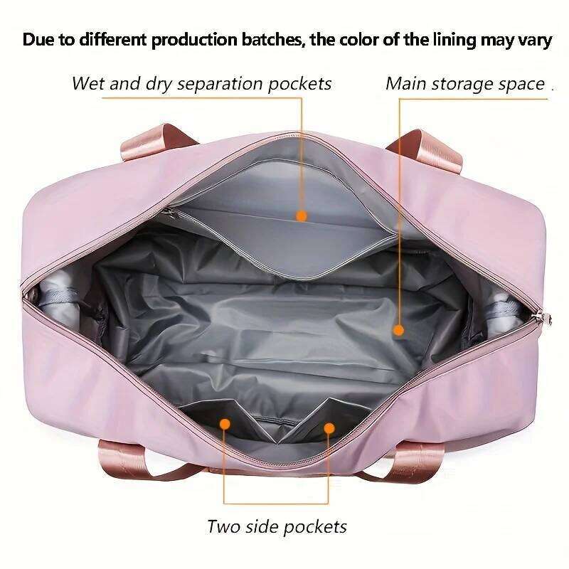 Large Capacity Women'S Duffle Nylon Gym & Travel Tote, Lightweight Luggage Handbag, Versatile Sports Bag, Casual Style Y260225