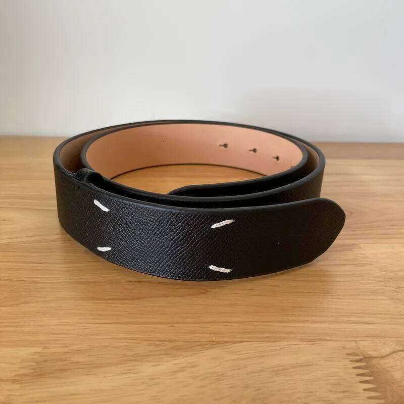 New unisex waist with four corner stitched cowhide decoration, trendy and fashionable belt Y260225