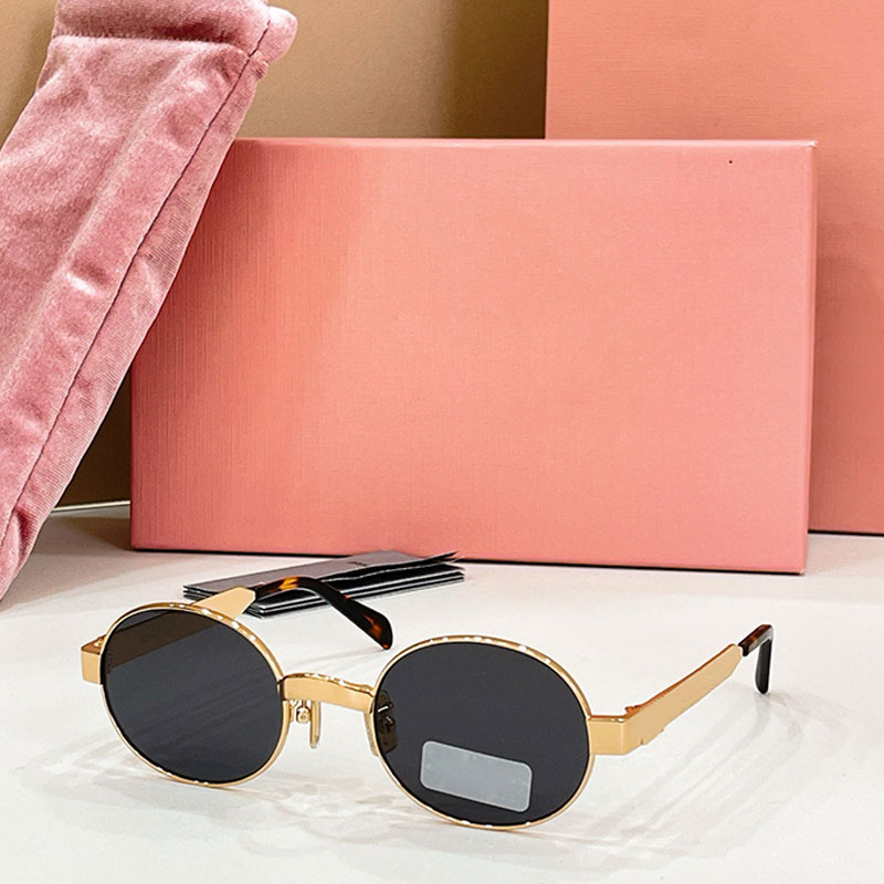 Small frame circular womens sunglasses UV400 polarized light designer women glasses high quality acetate material metal frame glasses B51S