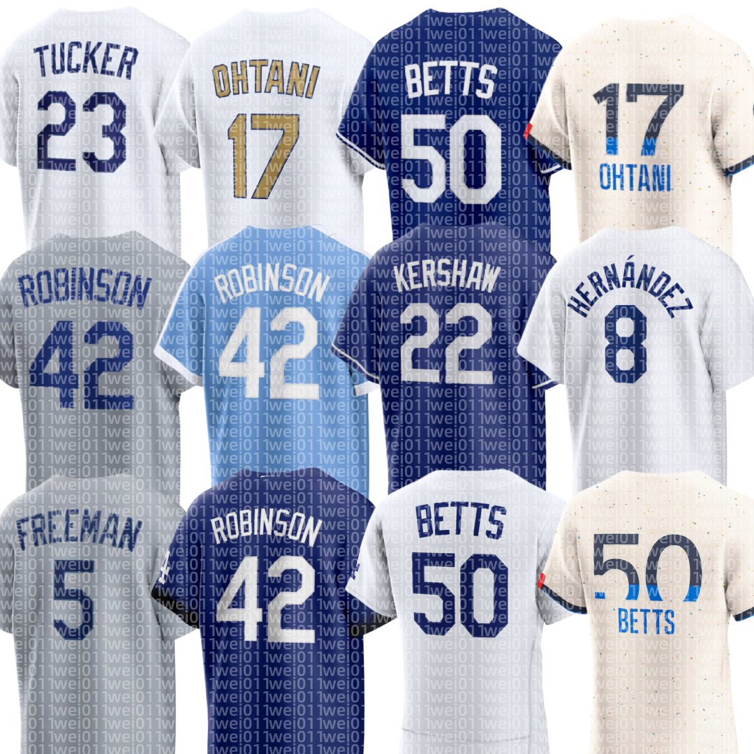 Men Dodgers Baseball Jersey Jackie Robinson Fernando Valenzuela 17 Shohei Ohtani Mookie Betts Freddie Freeman Yoshinobu Yamamoto Hyeseong Kim Enrique Hernandez
