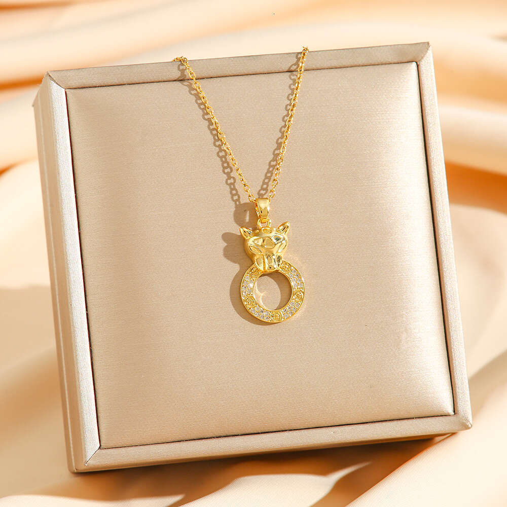 Light Luxury Auspicious Money Leopard Necklace for Women Popular Collarbone Chain
