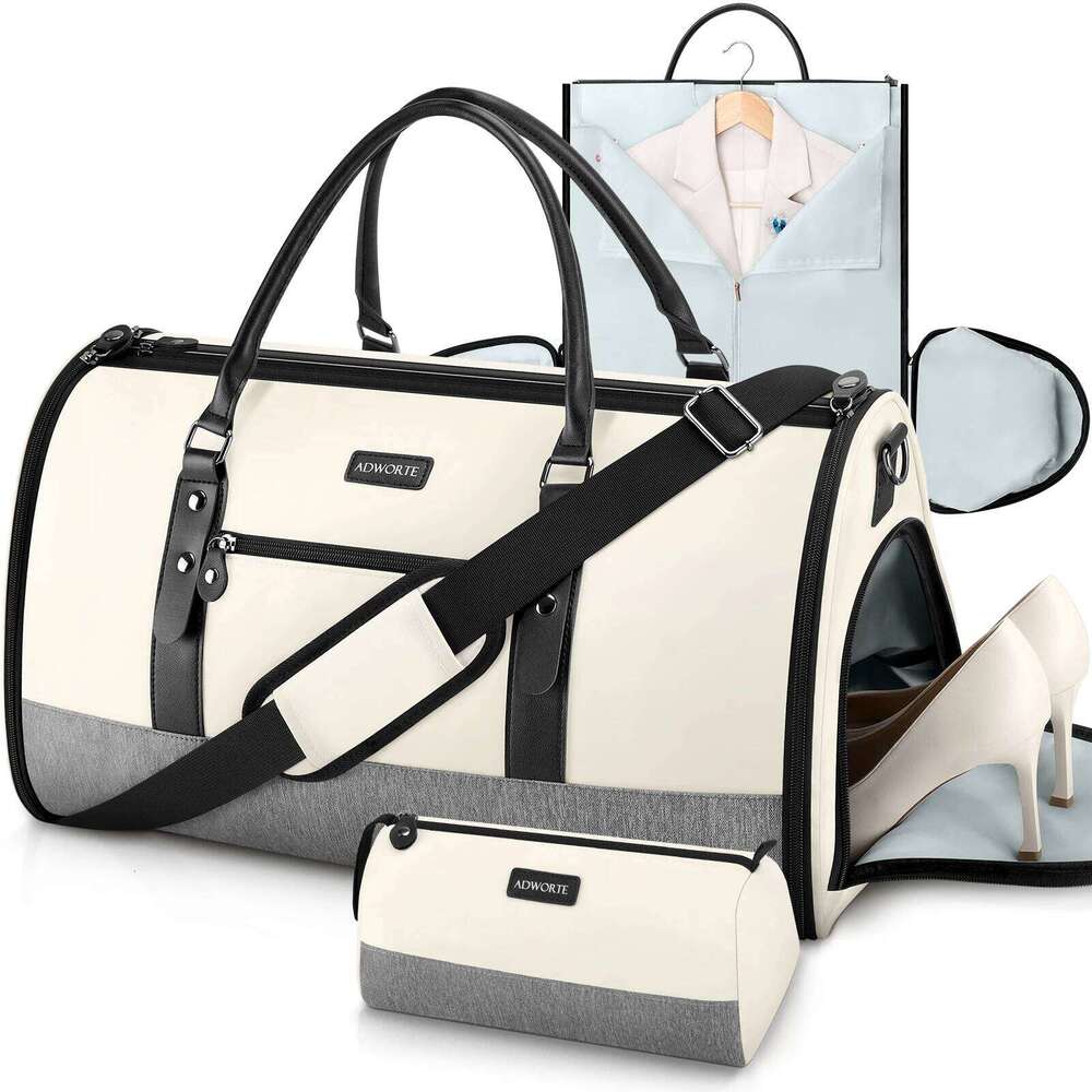 Travel Convertible Garment Duffel Bags Combo with Shoe Compartment Toiletry Bag, Carry-On Weekend Overnight Bag for Y260225