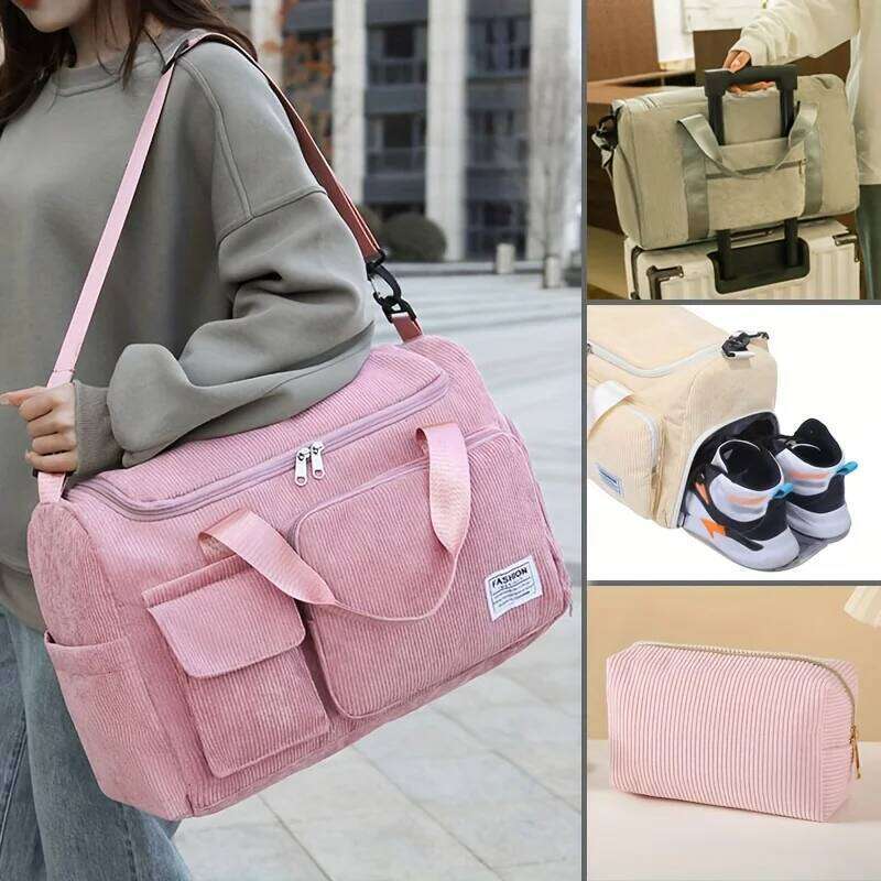 2pcs Large Capacity Unisex Travelling Handbag Small Clutch Winter Multi-pocket Suit for Trolley Case Trip Luggage Bag Y260225