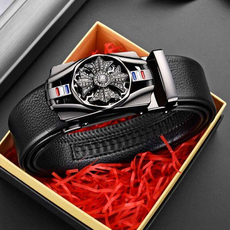 belt Genuine Leather Belt Metal Alloy Automatic Buckle Brand Luxury Design Waist Belts for Men Strap Male Y260225