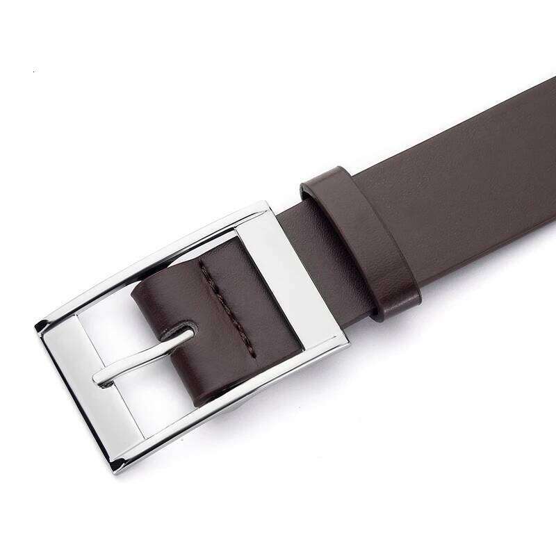 2pcs New Men's Silver Square Buckle Waist Belt, Casual Fashionable, Exquisite And Durable, Suitable For Pairing With Jeans Y260225