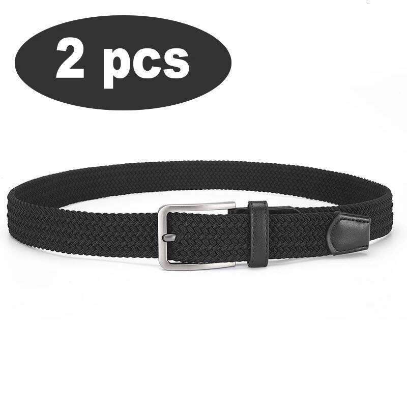 2Pcs 105/115/125cm Men's Elastic Belts Women'S Casual Jeans Woven Belt for Outdoor Rock Climbing Training Work Y260225