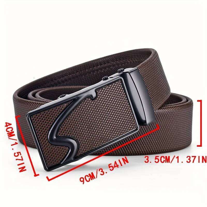 Metal Automatic Buckle Men's High-Quality Famous Brand Luxury Work Business Belt Y260225