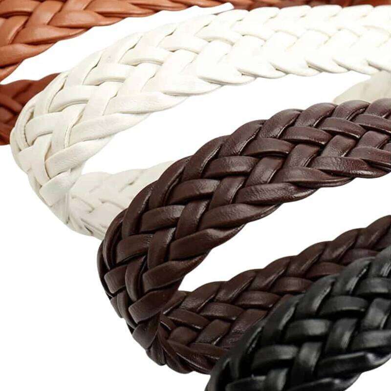 Brown Pu Braided Women's Belt Simple Design Dress Jeans Decoration Accessories Girdle Gothic Vintage Pin Buckle Black Waistband Y260225