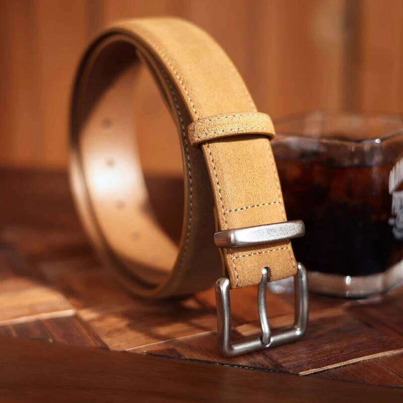Unisex Slim Fashion Suede Cowhide Genuine Leather Men's Belt Luxury Designer Waist Girdle for Dresses And Jeans Y260225
