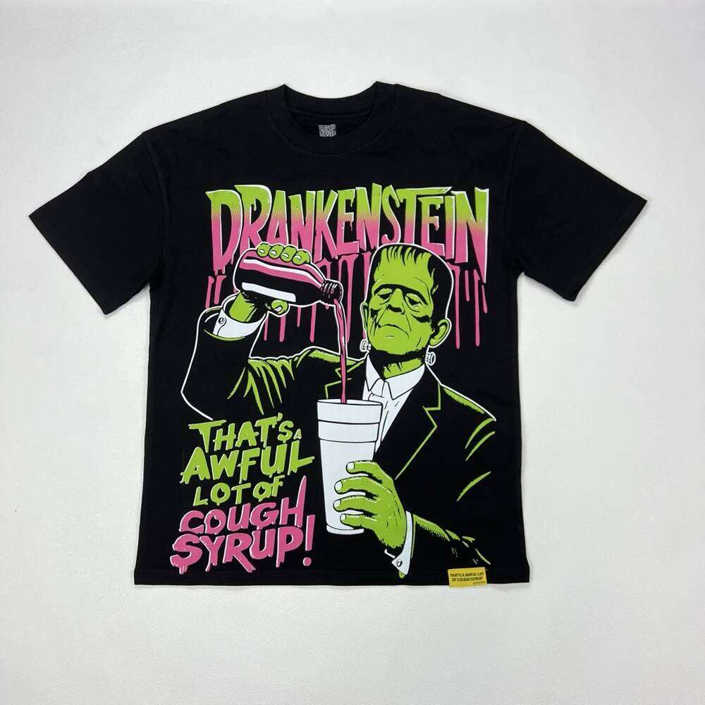 Red letter balck printing That's A Awful Lot of Cough Syrup white T-shirt Men Women Tops Tee T Shirt C260225 - view 5