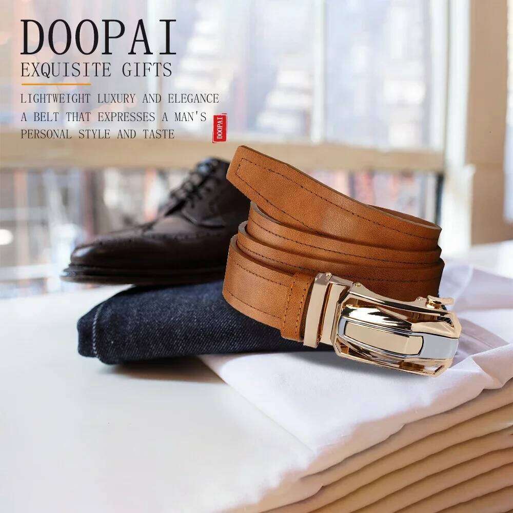 Automatic Buckle Luxury Brand Belts Men Leather Strap Casual Business For Men's Gifts Winter Y260225