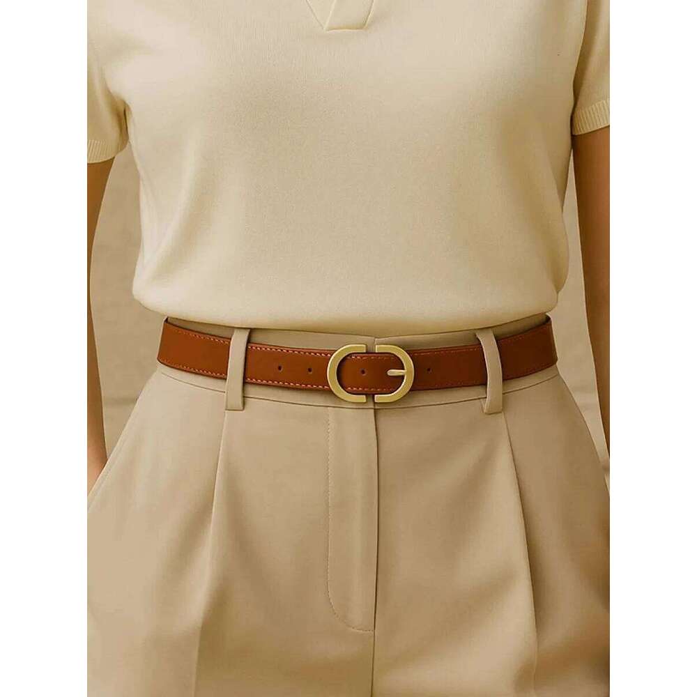 New Women's belt fashion trend alloy needle buckle shape simple PU leather decorative waistband students daily casual wear Y260225