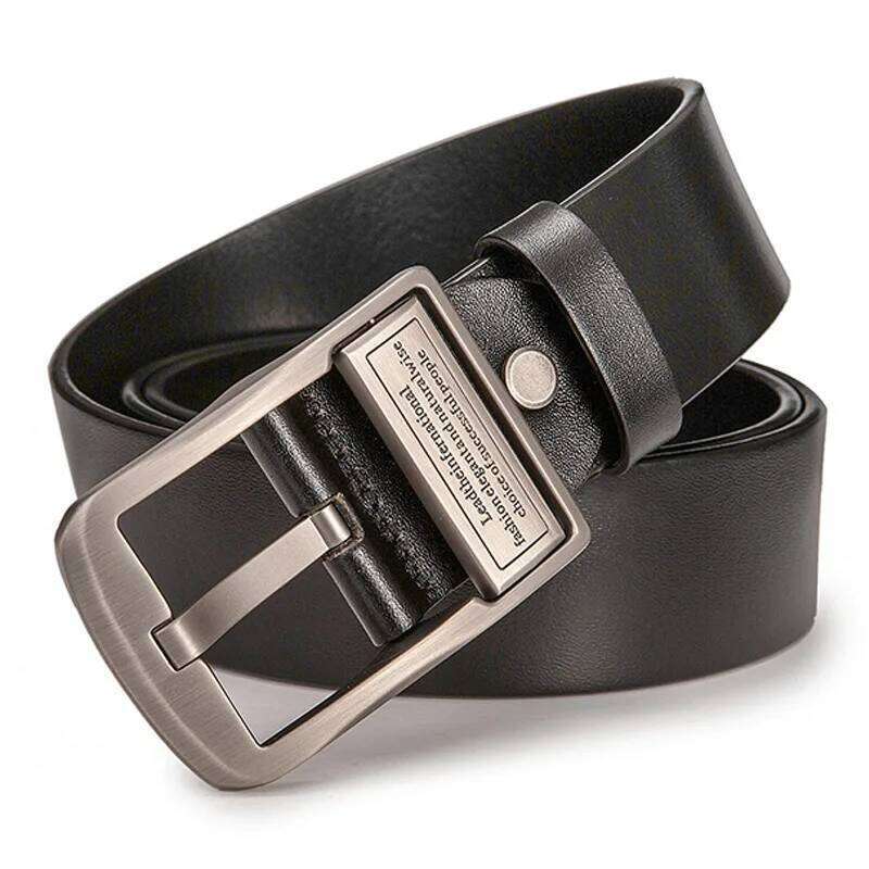New in Luxury Leather Men's Belt Fashion Metal Alloy Pin Buckle Adult Casual Business Waist Strap for Jeans Y260225