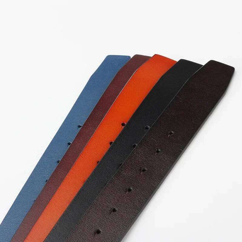 Cowskin Cow Real Genuine Leather Belt No Smooth Cowboy 5 Colors Belts Body Without Buckle for Men Waistband Y260225