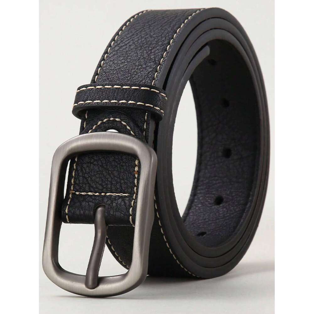 Simple MEN'S Metal Pin Buckle PU Leather Jean Casual High Quality Belt for Men Pants Y260225