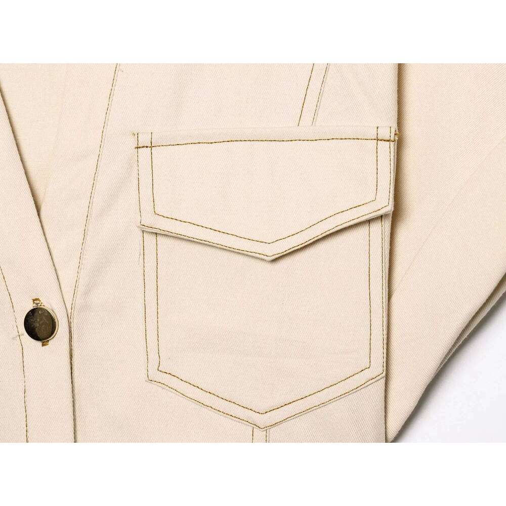 ETJ 2025 summer new women's elegant fashion waist pleated V-neck short-sleeved temperament denim MIDI dress XJ260225