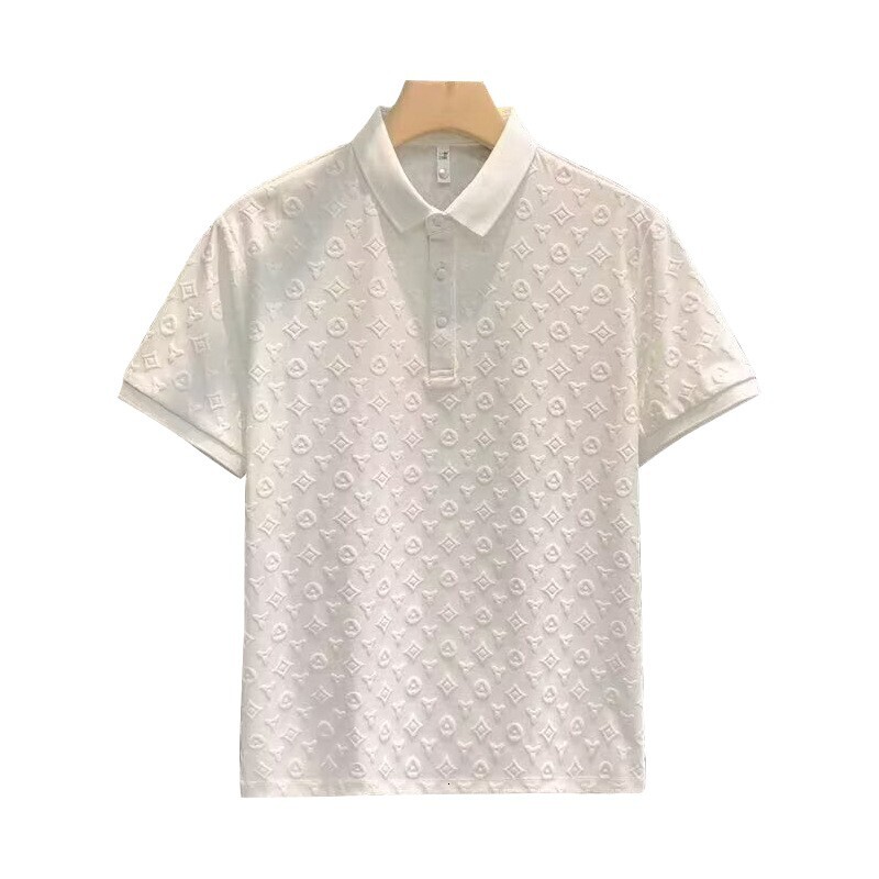 Luxury Brand Designer Clothes 2025 Summer New Fashion Slim Fit Short Sleeve Polo Shirt Men's Light Luxury High-End Turn-Down Collar Half Sleeve T