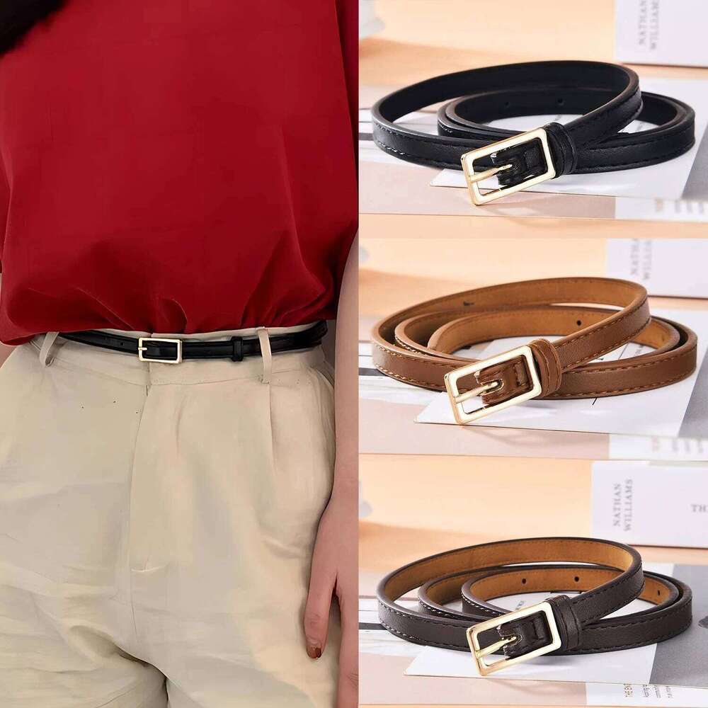 Women's Minimalist Trendy Thin High End Authentic Casual Versatile Needle Button Belt with Skirts Jeans Lady Belts New Y260225