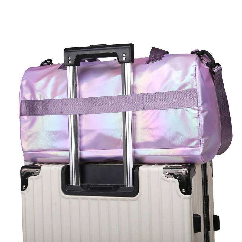 Large Capacity Women'S Nylon Travel Duffel Bag,Weekender Gym Tote with Shoe Compartment, Versatile Sports & Fitness Carry-On Y260225