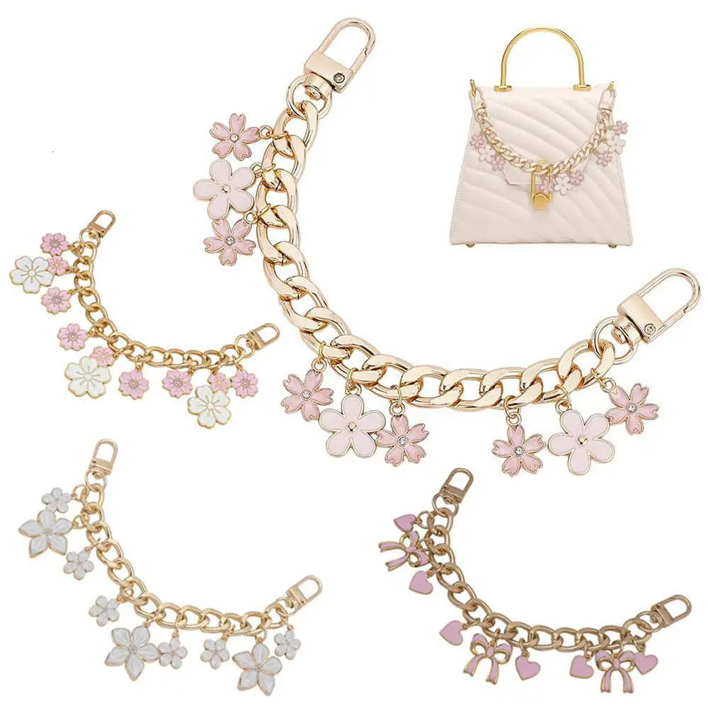 Cherry Blossom Bag Pendant Chain Bow Heart Enamel Phone Charm Bag Chain Bag Extension Strap Crossbody Bag Accessories 260206
