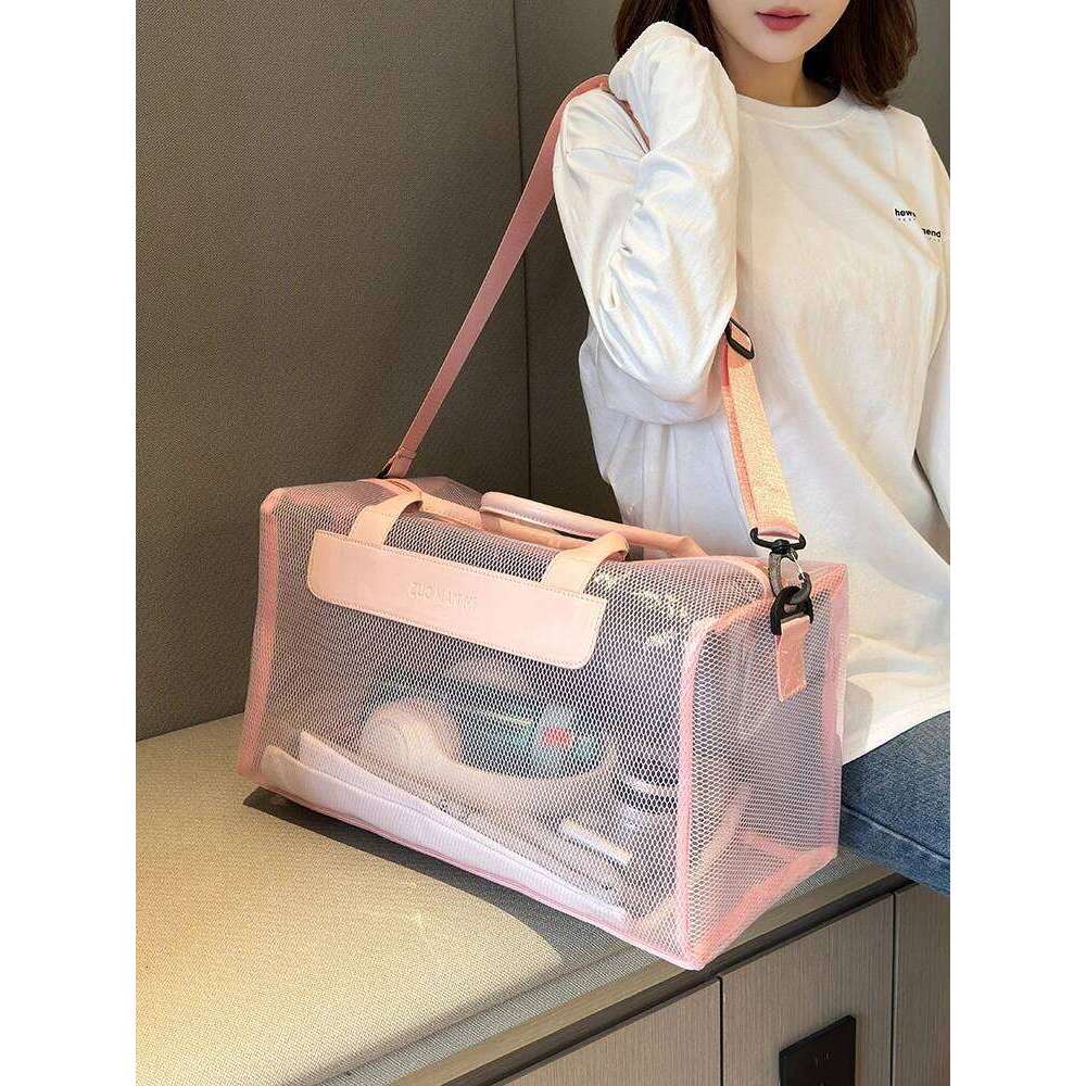 Transparent Waterproof PVC Duffle Zipper Travel Storage Bag,Sports Fitness Bag, Large Capacity Handbag & Shoulder Bag Y260225