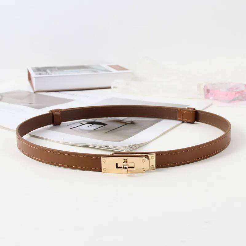 Adjustable Simple Leather Women's Skirt Suit Sweater Waist Inning Versatile Minimalist Belt Home Love Lock Buckl Y260225