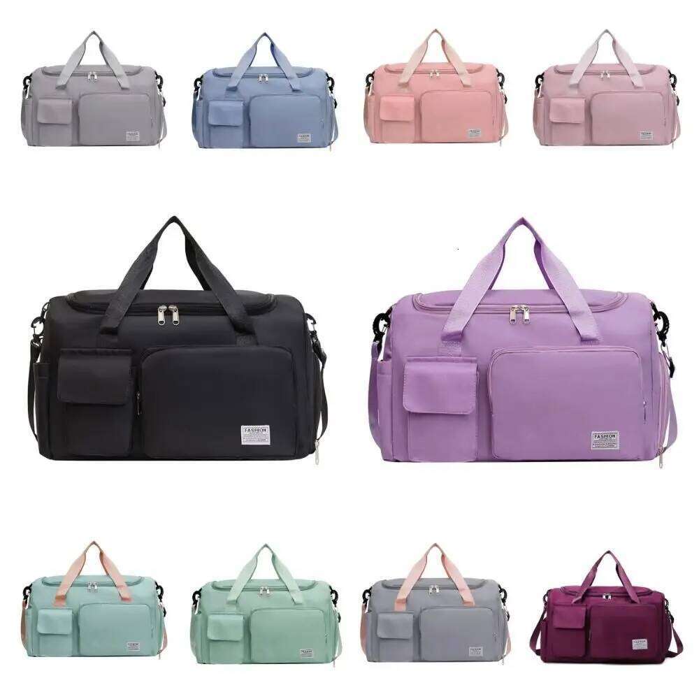 Zipper Oxford Travel Luggage Sturdy Foldable Nylon Duffle Bag Multi Layered Solid Color Large Capacity Handbag Sports Y260225