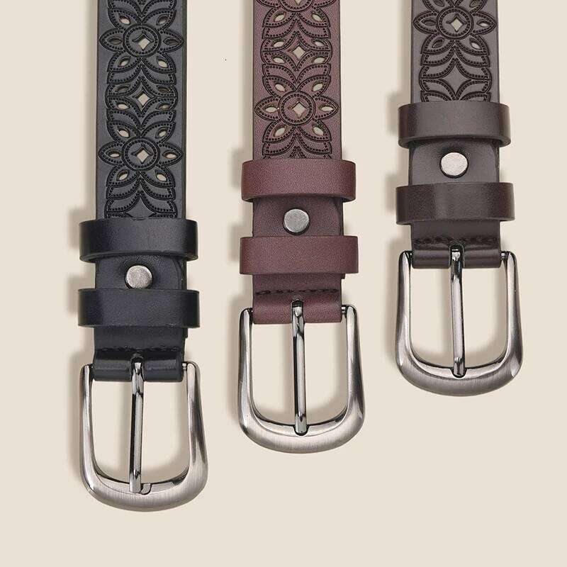 Fashion Retro Hollow Flower Needle Buckle Simple And Versatile Casual Pants Dress Belt Trendy Women's Banquet Gift Y260225