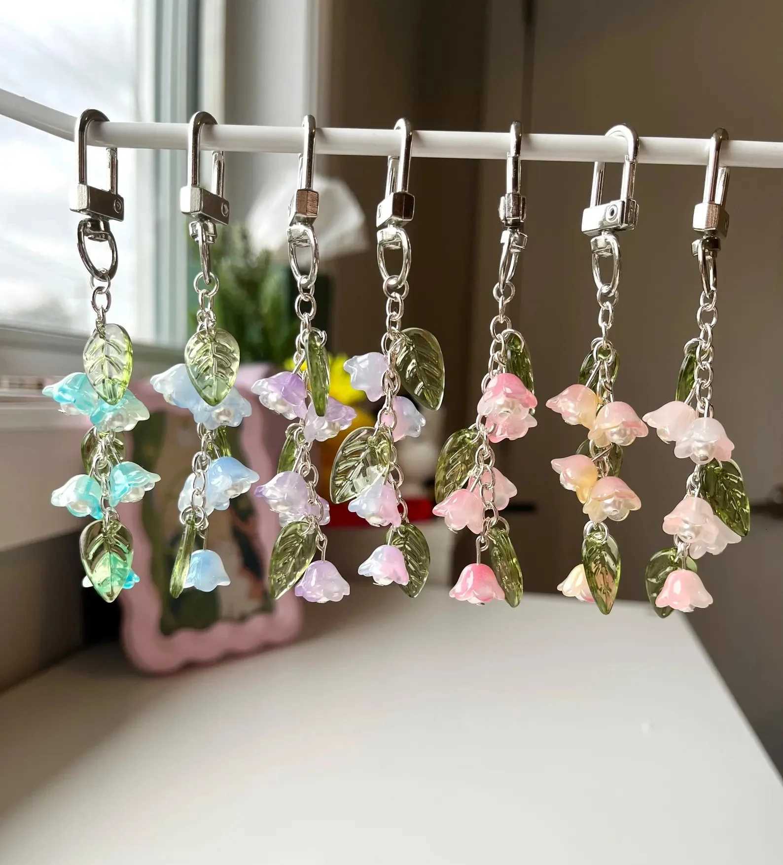 Lily of the Valley Keychain Bag Charms Handmade Flowers Aesthetics Cute Girly Lily of the Valley Gifts for Her H260225