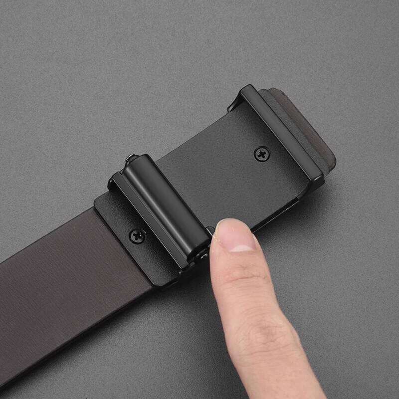 Fashionable and Simple G-shaped Metal Automatic Buckle High Quality Men's business Belt Suitable For Formal Occasions Y260225
