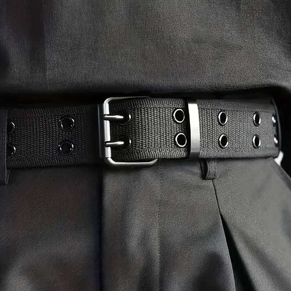 1pc Men's Double Hole Pin Buckle Belt, Outdoor Sports, Suitable For Both Men And Women Y260225