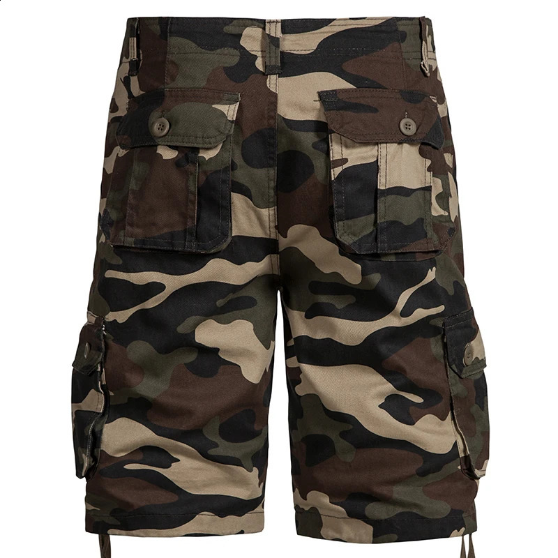 Mens Camo Shorts Men Camouflage Overalls Loose Casual Outdoor Sports Half Pants Side Pocket Cotton Comfortable Shorts 260209
