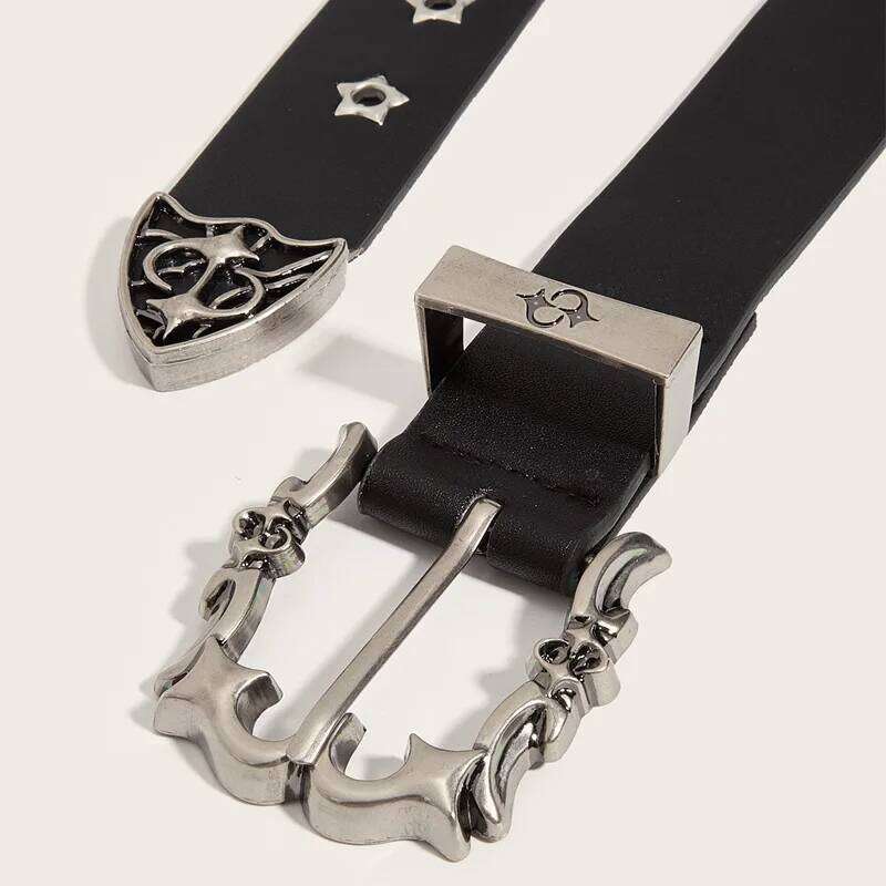 Star Eye Rivet Studded For Men and woman Gothic Pin Buckle Fashion Casual Punk Pu Leather Waistband Y2K Hip Hop Jeans Belt Y260225