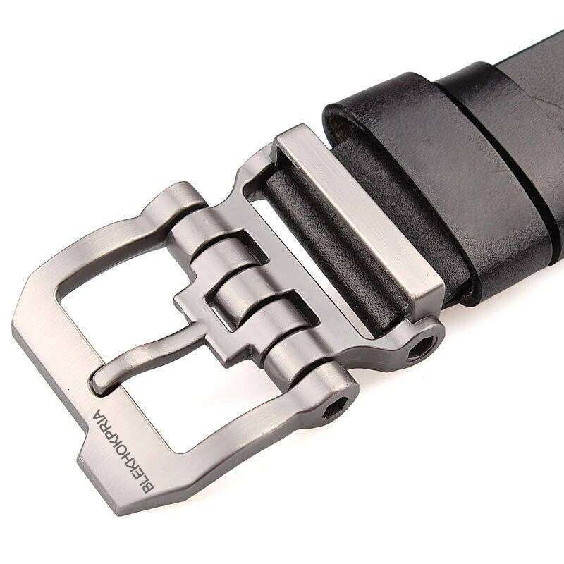 Man Genuine Leather Men's High Quality Waist Straps Belts with Alloy Pin Buckle Famous Luxury Brand Design Belt for Jeans Y260225