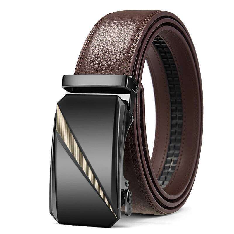 OYIFAN Automatic Buckle for Men, High Quality Genuine Leather Belt, Adjustable Ratchet Fashion Designer Belt Men Y260225
