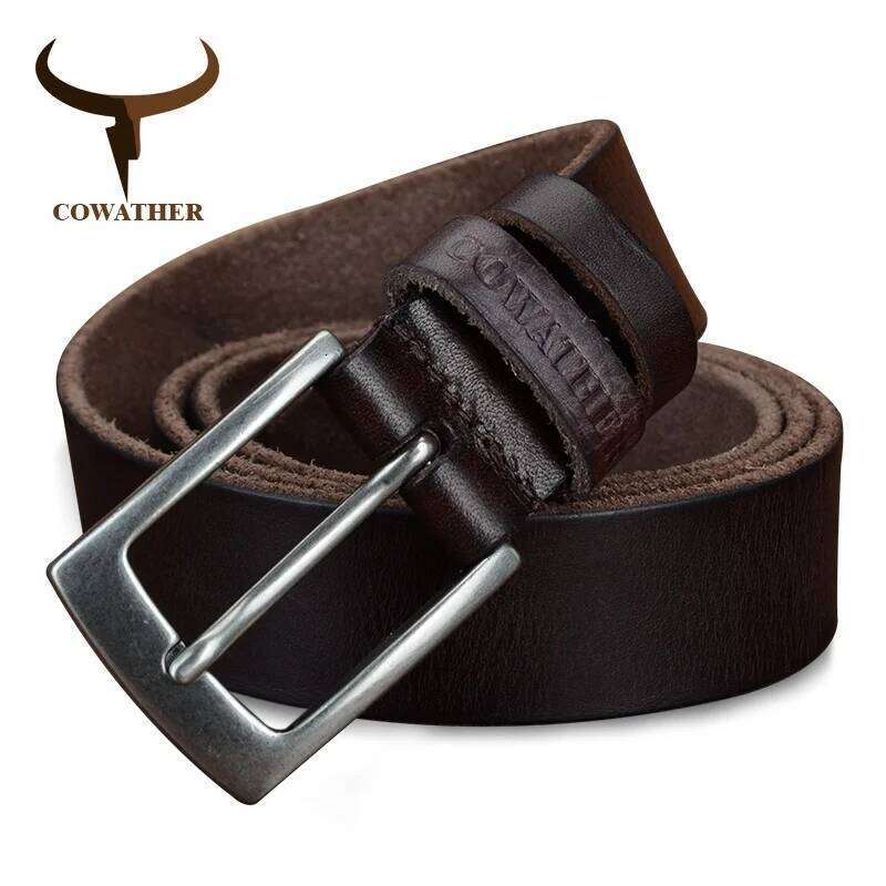 COWATHER top cow genuine leather men belts 2021 newest arrival three color hot design jeans belt for male original brand Y260225