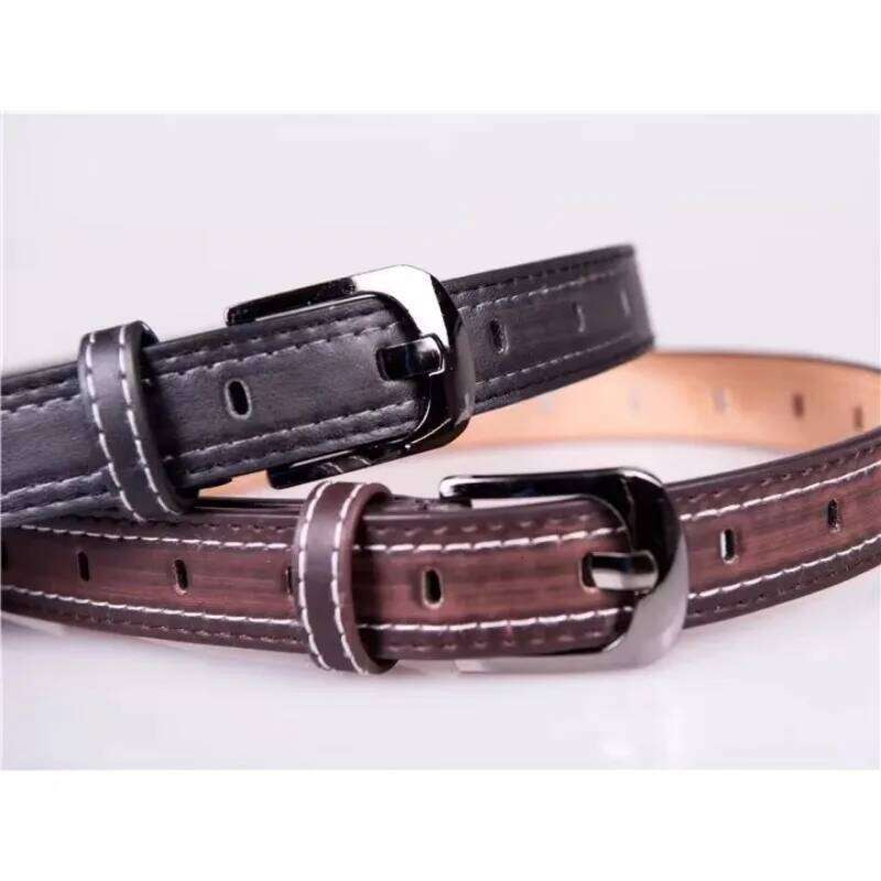Fashion High Grade Waist Belts Boys Students Jeans Leather Strap Pin Buckle Teens Children Kids Hole Belt Y260225