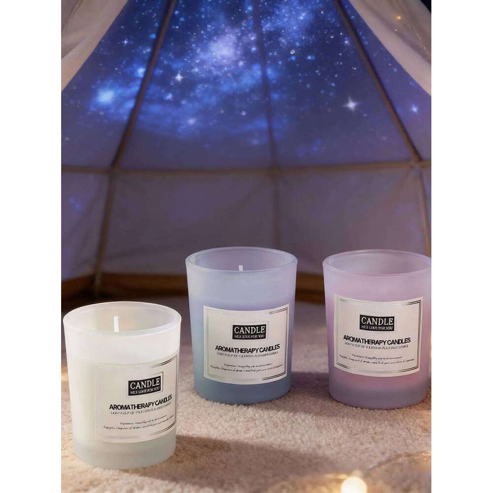 Coloured frosted glass scented candle, creative home fragrance gift, smokeless candle decoration H260225