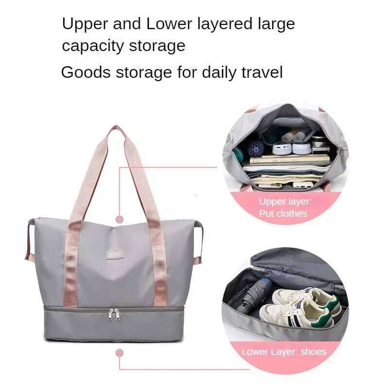 Sports Gym Large Capacity Light Dry Wet Handbags For Women Female Swimming Shoulder Fitness Outdoor Travel Bag Y260225