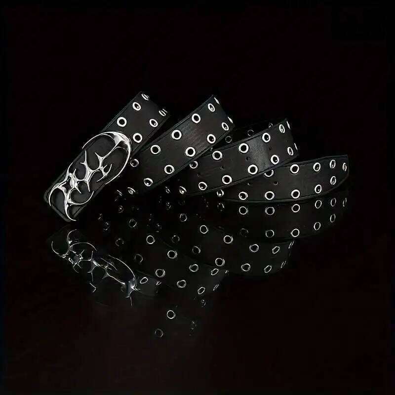 Genuine leather fashionable retro trend belts for jeans versatile rivet metal belt men Y260225