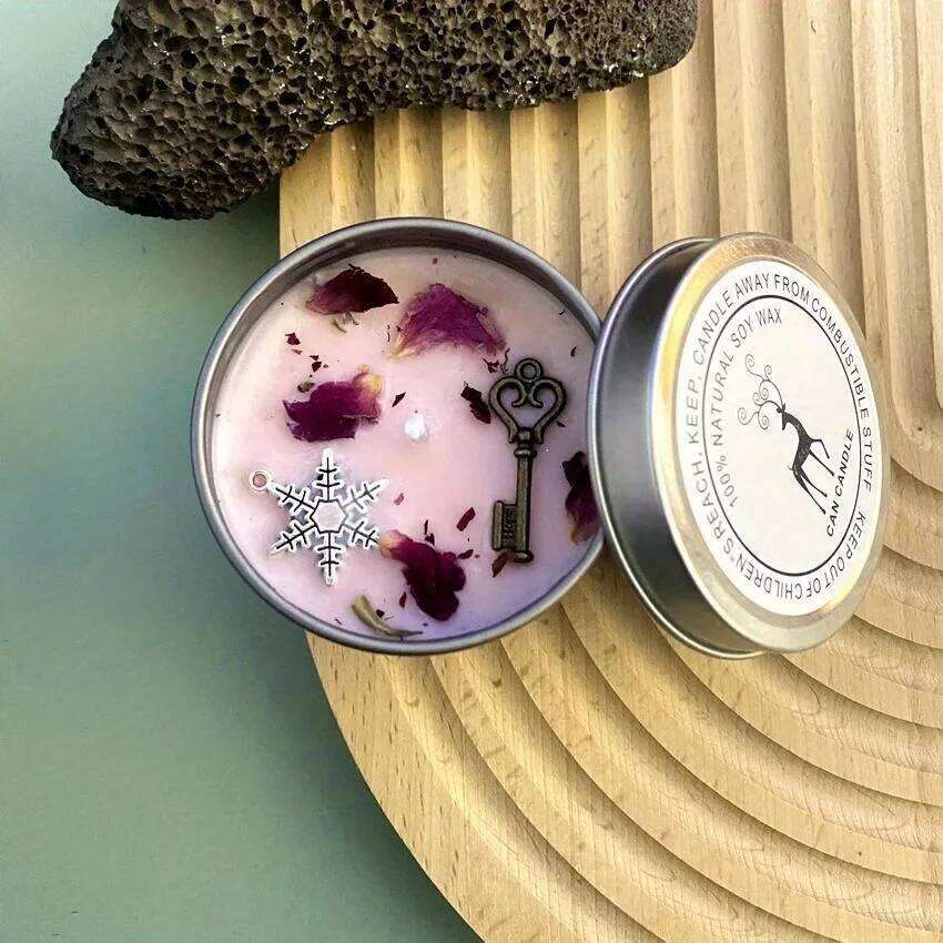 Crystal Dried Flower Scented Atique Copper Accessories Aromatherapy Silver Tin Can Handmade Candles H260225