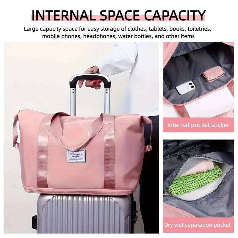Large Capacity Travel Handbag,nylon Fitness and Yoga Handbag,lightweight Luggage Handbag,multifunctional Sports Bag,casual Style Y260225