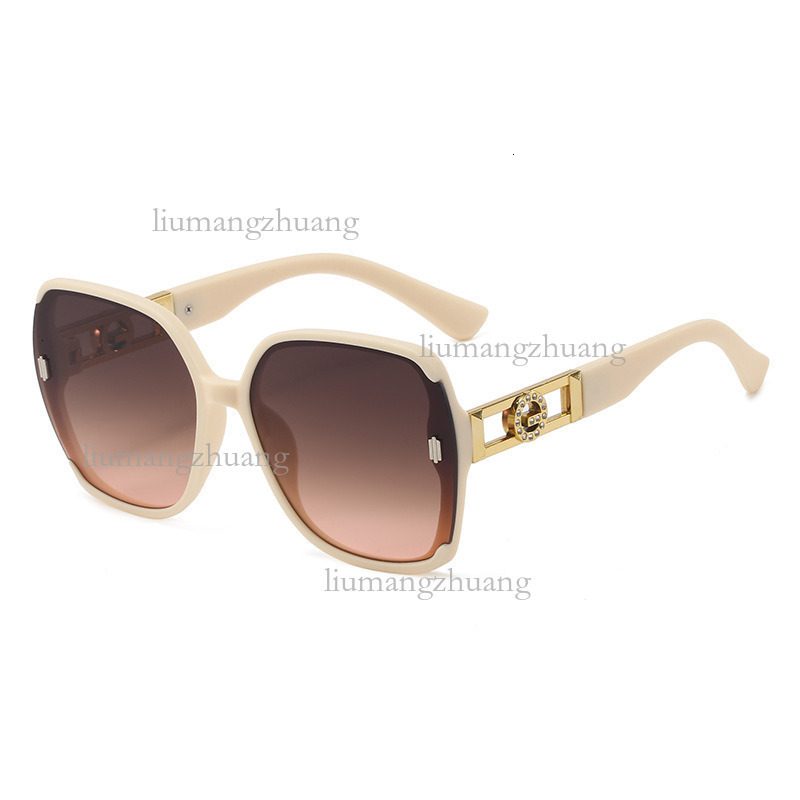 2026 Designer Shiny Metal Letter Women's Sunglasses UV Resistant Outdoor Glasses Texture Big Face Shape Slimming Versatile Street Photography Tre - view 6