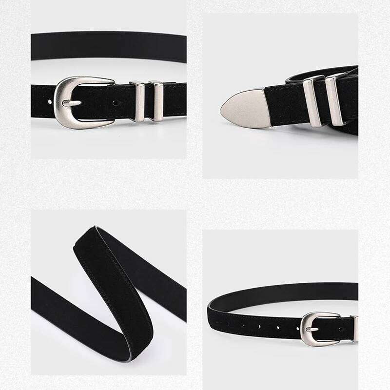 Western Women Suede Leather Waist Pants Work Jeans Skirt Ladies Adjustable Teen Dress Buckle Belt Y260225
