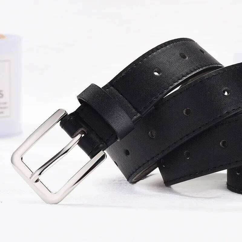 1pc New Women's Fashion Rectangle Buckle High Grade Soft PU Leather Trend Paired with Coat Jeans Lady Belt Y260225