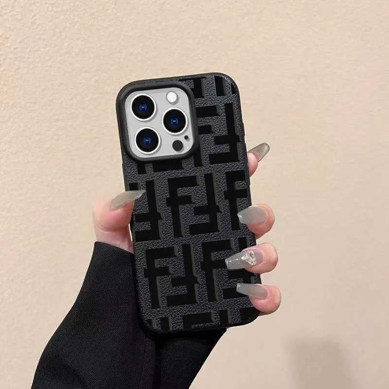 Embossed Monogram Faux Leather Phone Case | Slim Shockproof Protective Cover in RedT260225