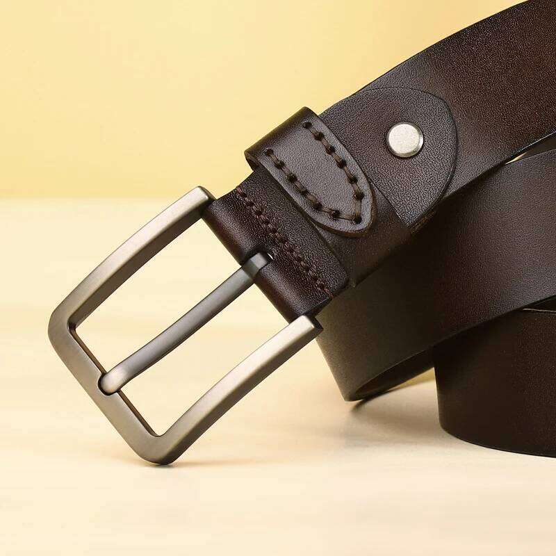3.8CM Cowhide Buckle Top All-match Casual Jeans Belts High Quality Male Genuine Leather Belt For Men Y260225